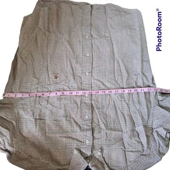 Tommy Hilfiger Tan Plaid Button Down Shirt - Picture 9 of 10